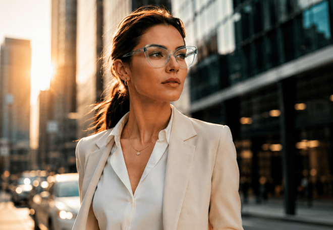 Lentes elegantes y sofisticados, Diseñados para tu éxito profesional.